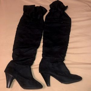 Black knee high heels